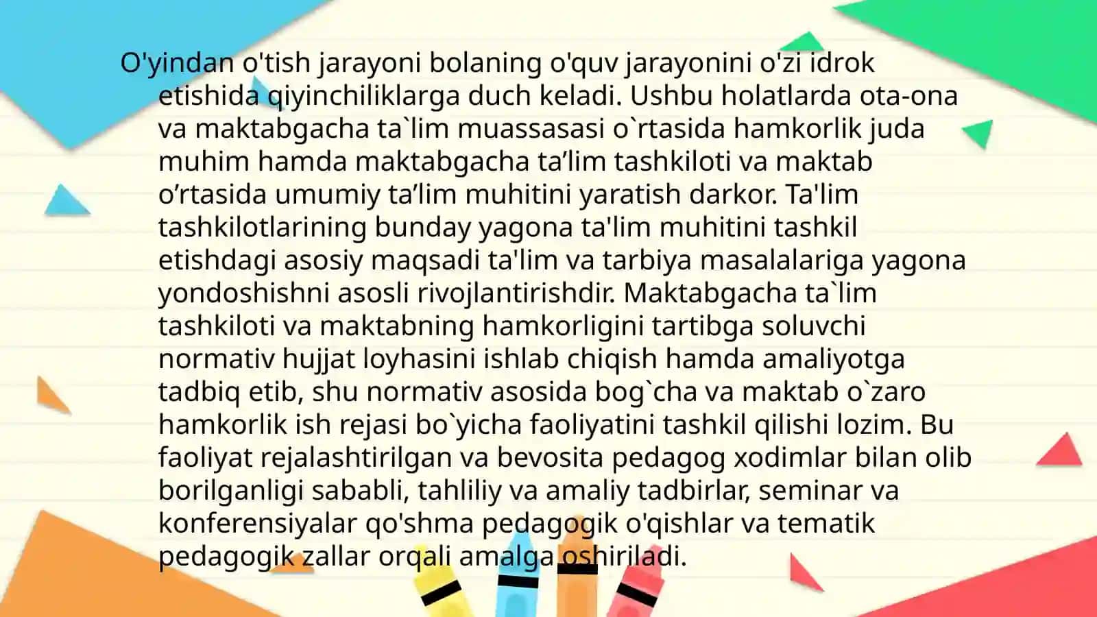 Maktabgacha ta’lim tashkilotining mabtab bilan aloqa shakllari 4