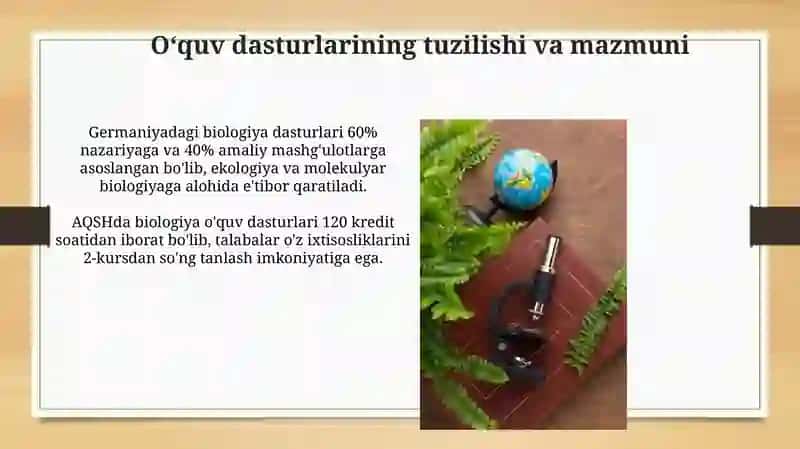 Chetellarda biologik ta'limning o'ziga xos xususiyatlari 4