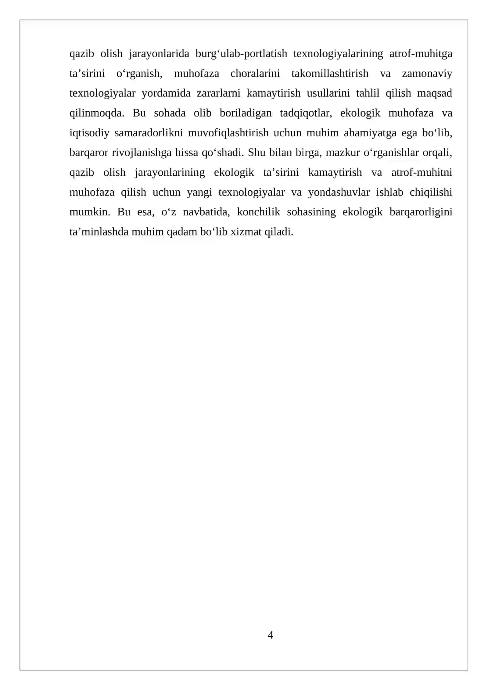 Noruda foydali qazilmalarni ochiq usulda qazib olishda burgʻulab-portlatish ishlarining atrof-muhitga taʼsiri 4