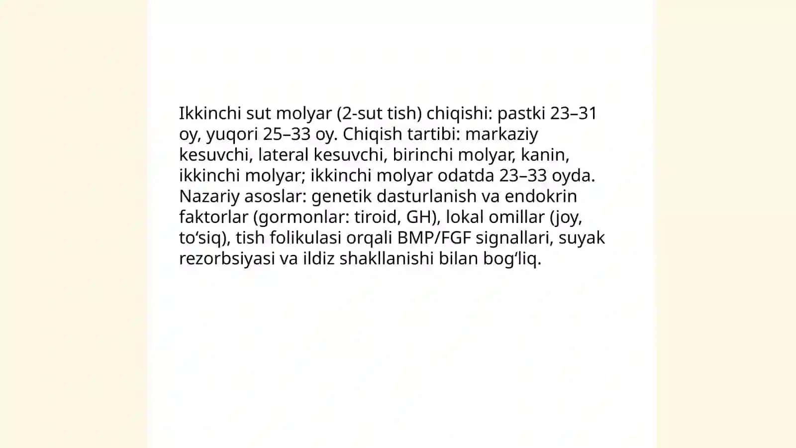 Sut tishlarining embrional rivojlanishi va odontogenezi 4