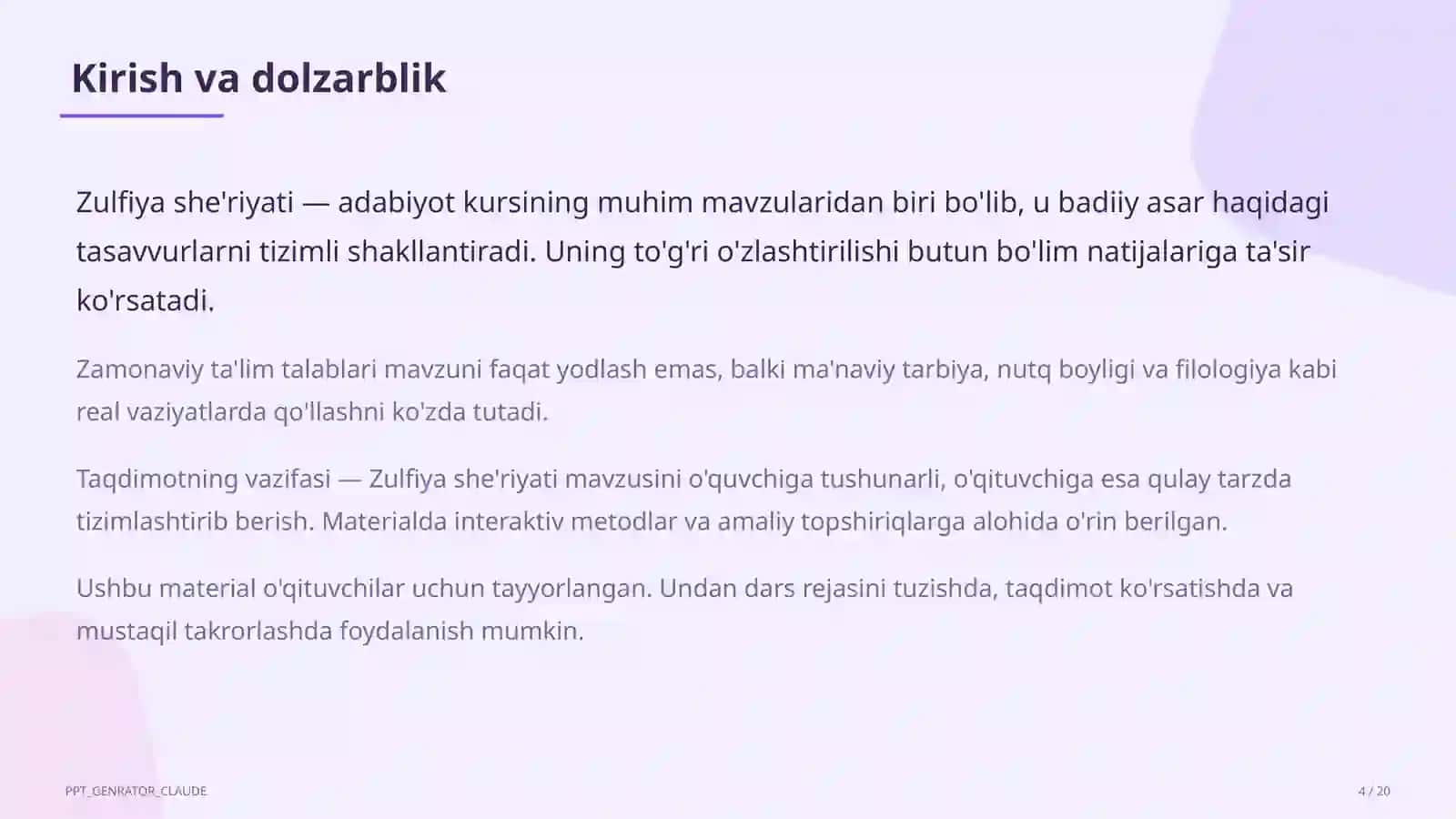 Zulfiya she'riyati (6-sinf) 4