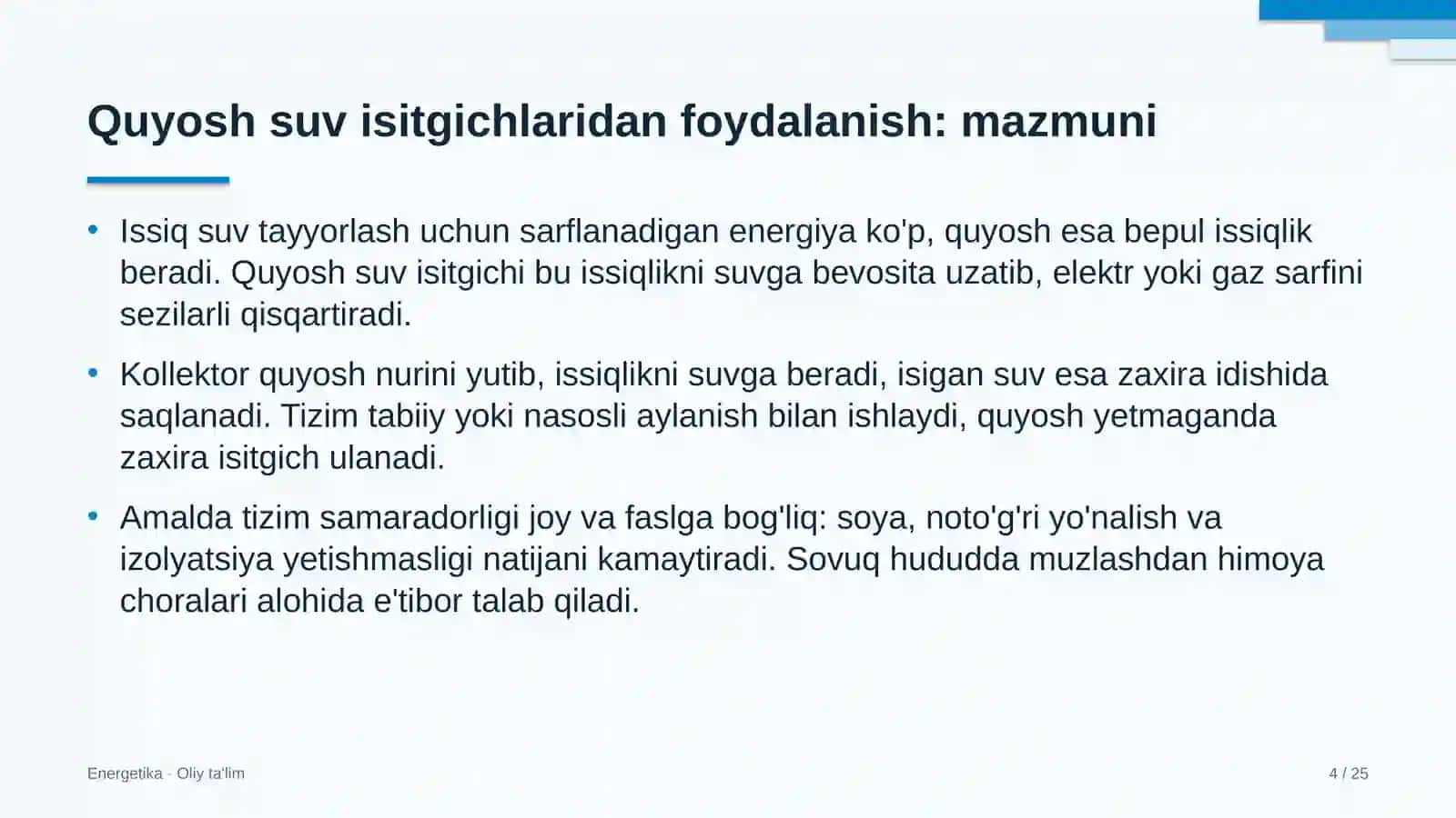 Avtomobil transportida quyosh suv isitgichlaridan foydalanish 4