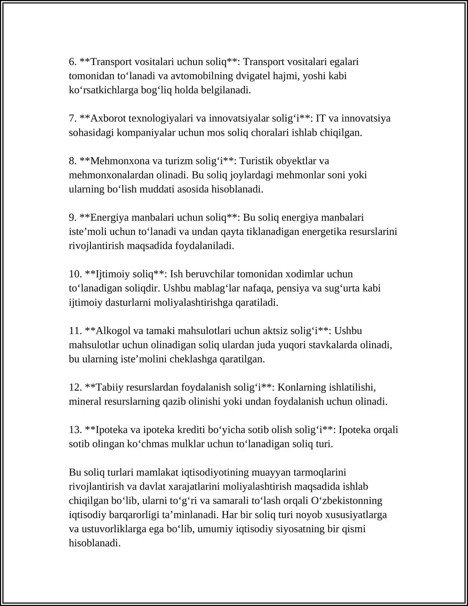SOLIQ VA BOSHQA MAJBURIY TO'LOVLAR ELEMENTLARI 4