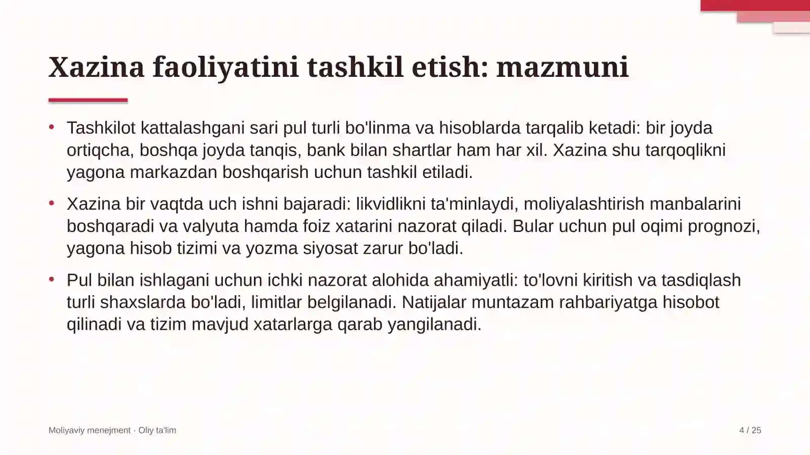 Fintex kompaniyalarida xazina faoliyatini tashkil etish 4
