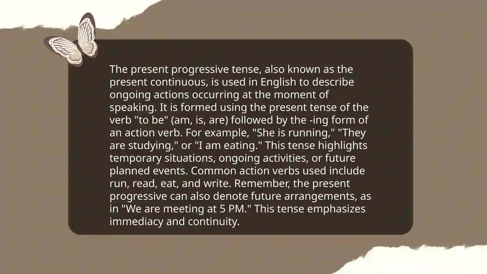 Present Progressive tense 4