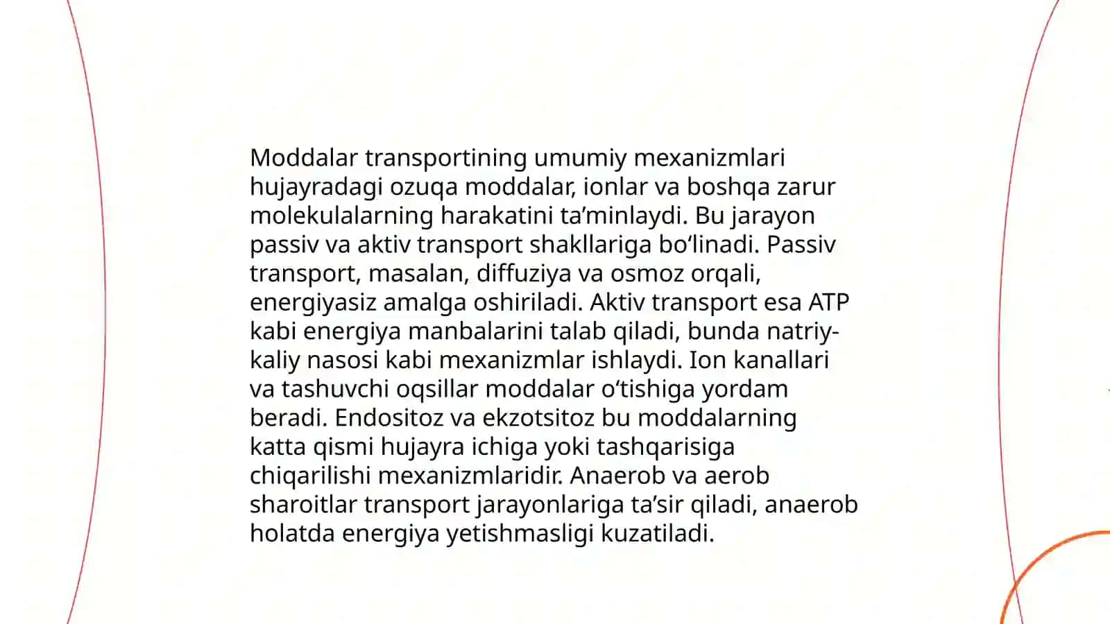 Hujayra membranalari orqali moddalarni passiv va aktiv transport qilish mexanizmlari dilfuzziya osmos filtratsiya hodisalarining mohiyati va mexanizmlari 4