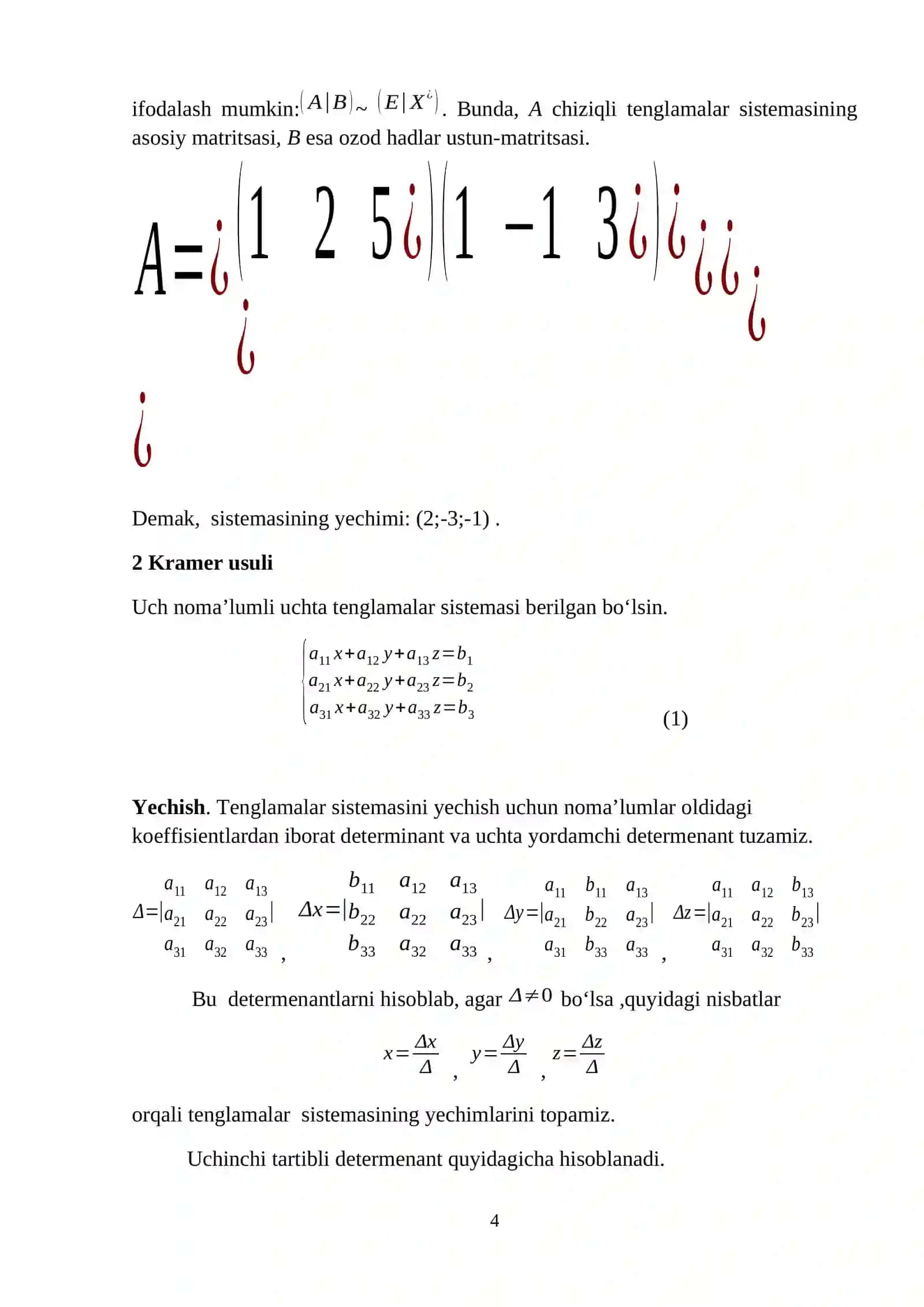 Amaliy matematika fanidan mistaqil ish topshiriqlari bo‘yicha uslubiy ko‘rsatma 4