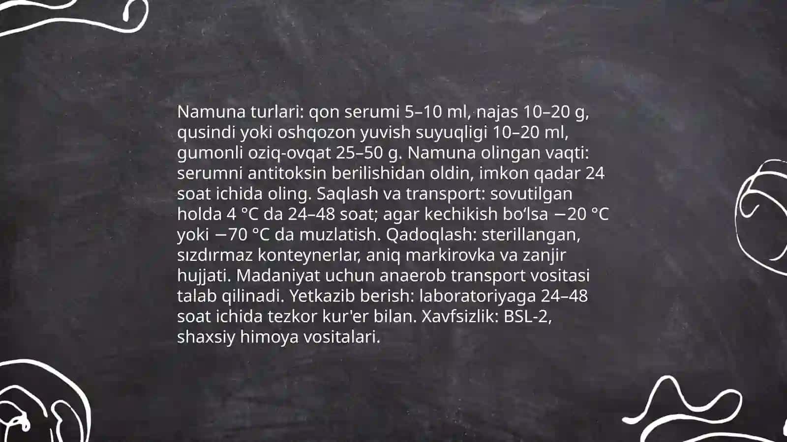 Salmonelloz: namunalar yig‘ish va transport qoidalari laboratoriya tashxisida 4