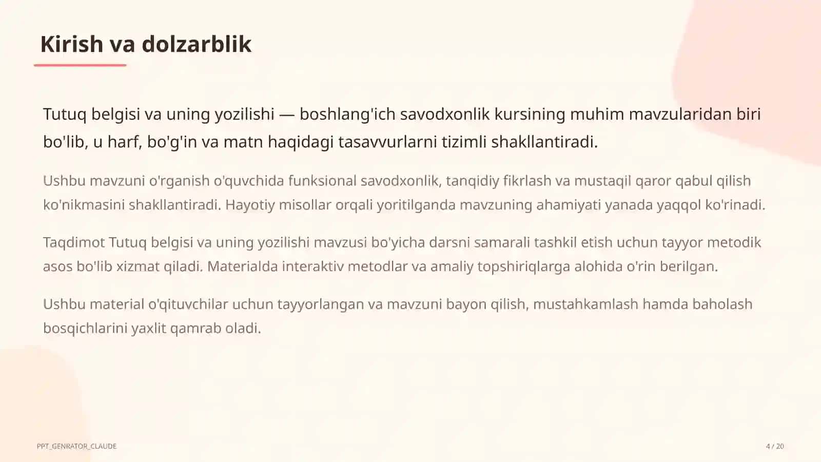 Tutuq belgisi va uning yozilishi (2-sinf) 4
