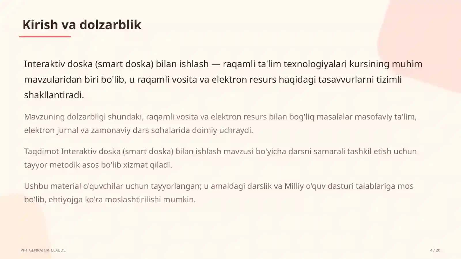 Interaktiv doska (smart doska) bilan ishlash 4