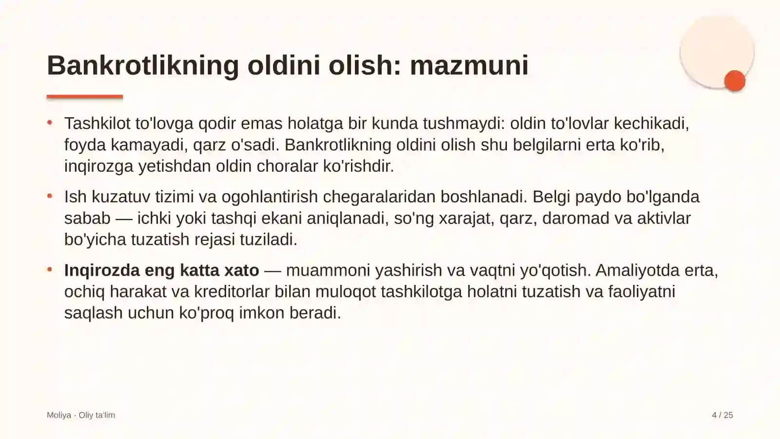 Telekanallarda bankrotlikning oldini olish 4