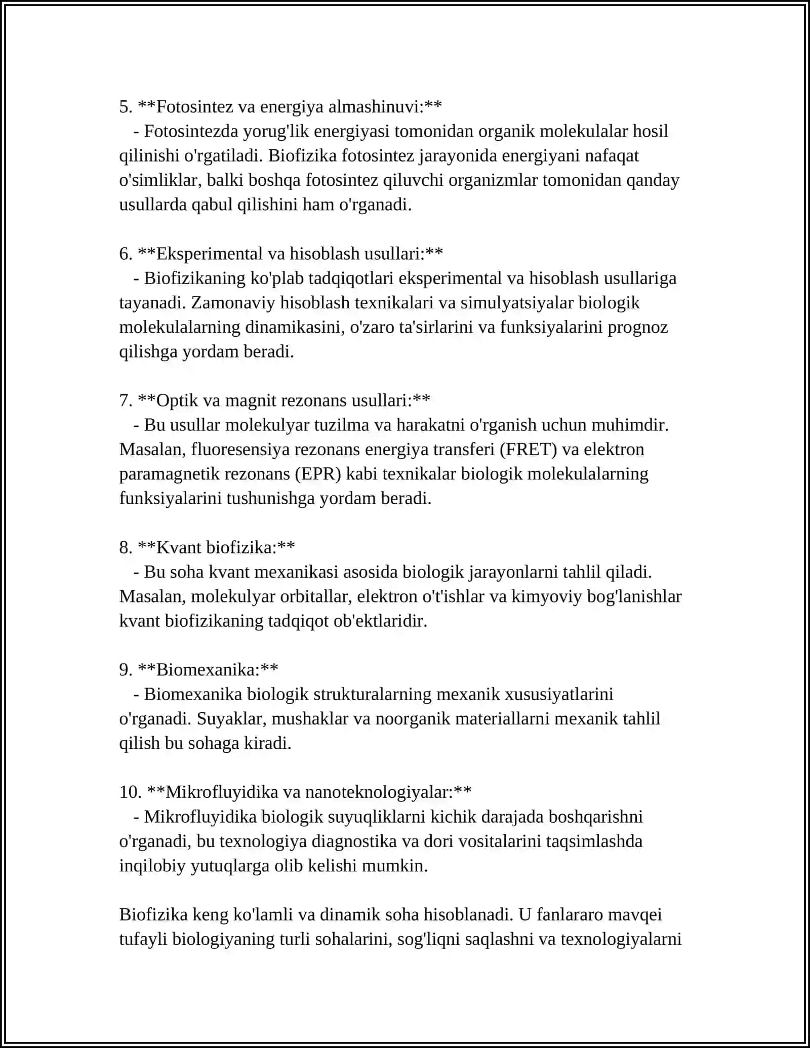 BIOFIZIKA VA TIBBIYOTDA AXBOROT TEXNOLOGIYALARI KAFEDRASIDA O’QITILADIGAN FANLARDAN TALABALAR MUSTAQIL ISHINI TASHKIL QILISH 4
