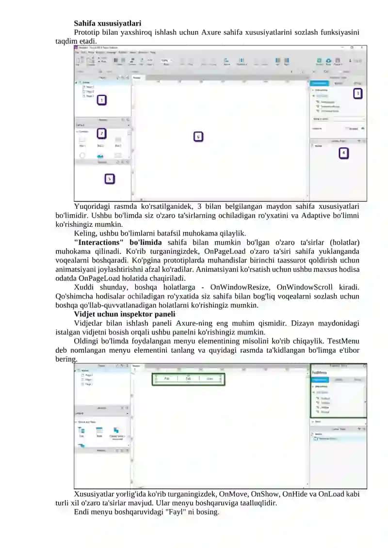 Axure RP - foydalanuvchi interfeysi 4