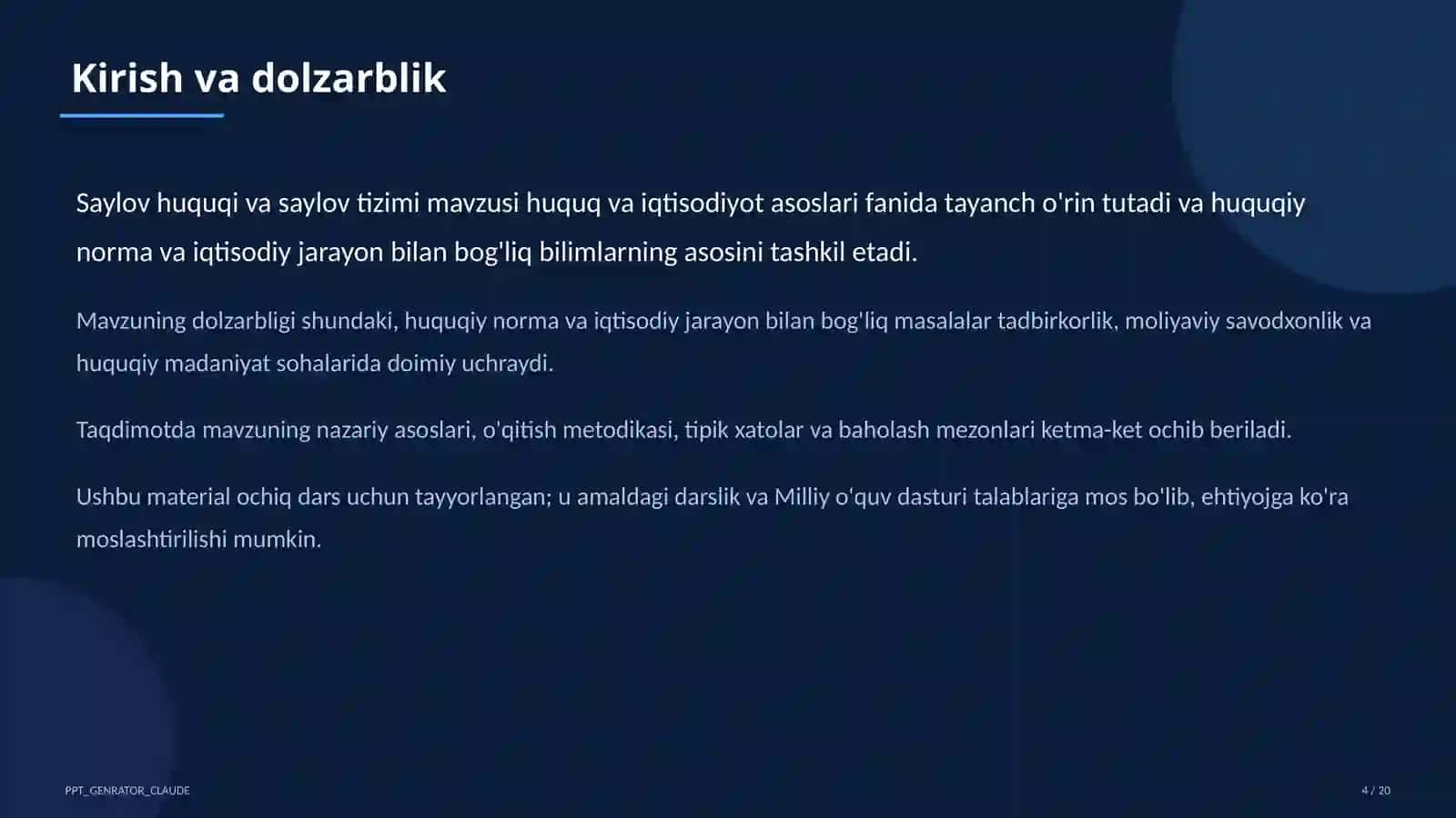 Saylov huquqi va saylov tizimi (10-sinf) 4