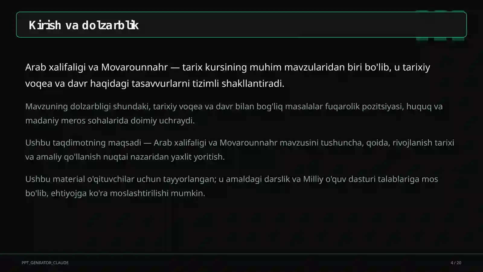 Arab xalifaligi va Movarounnahr (7-sinf) 4