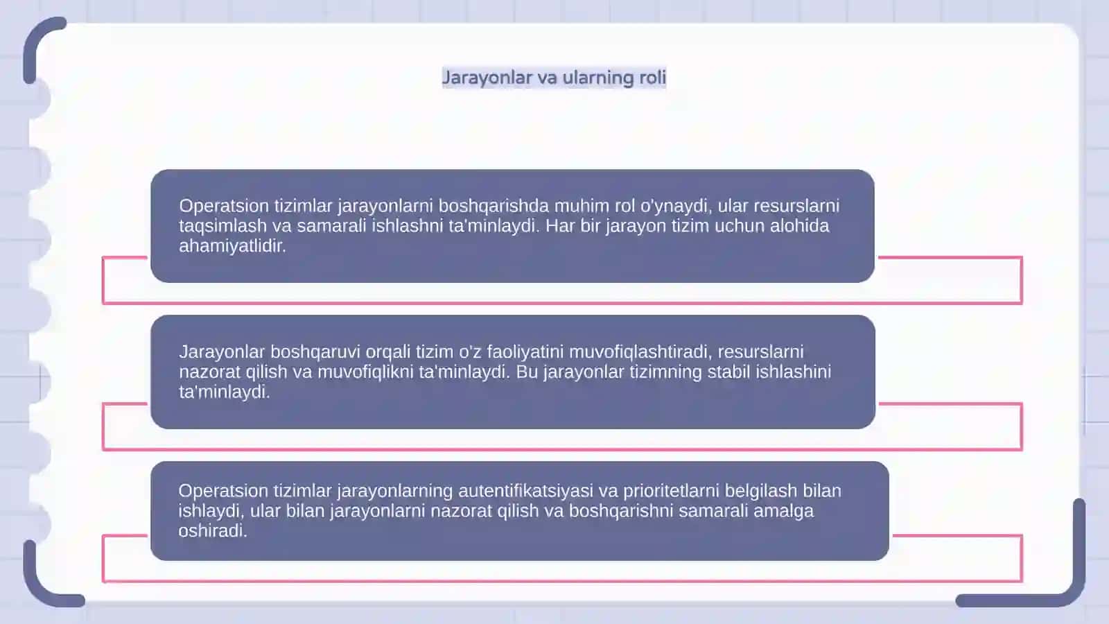 Operatsion tizimlarining jarayonlarni boshqaruvi 4
