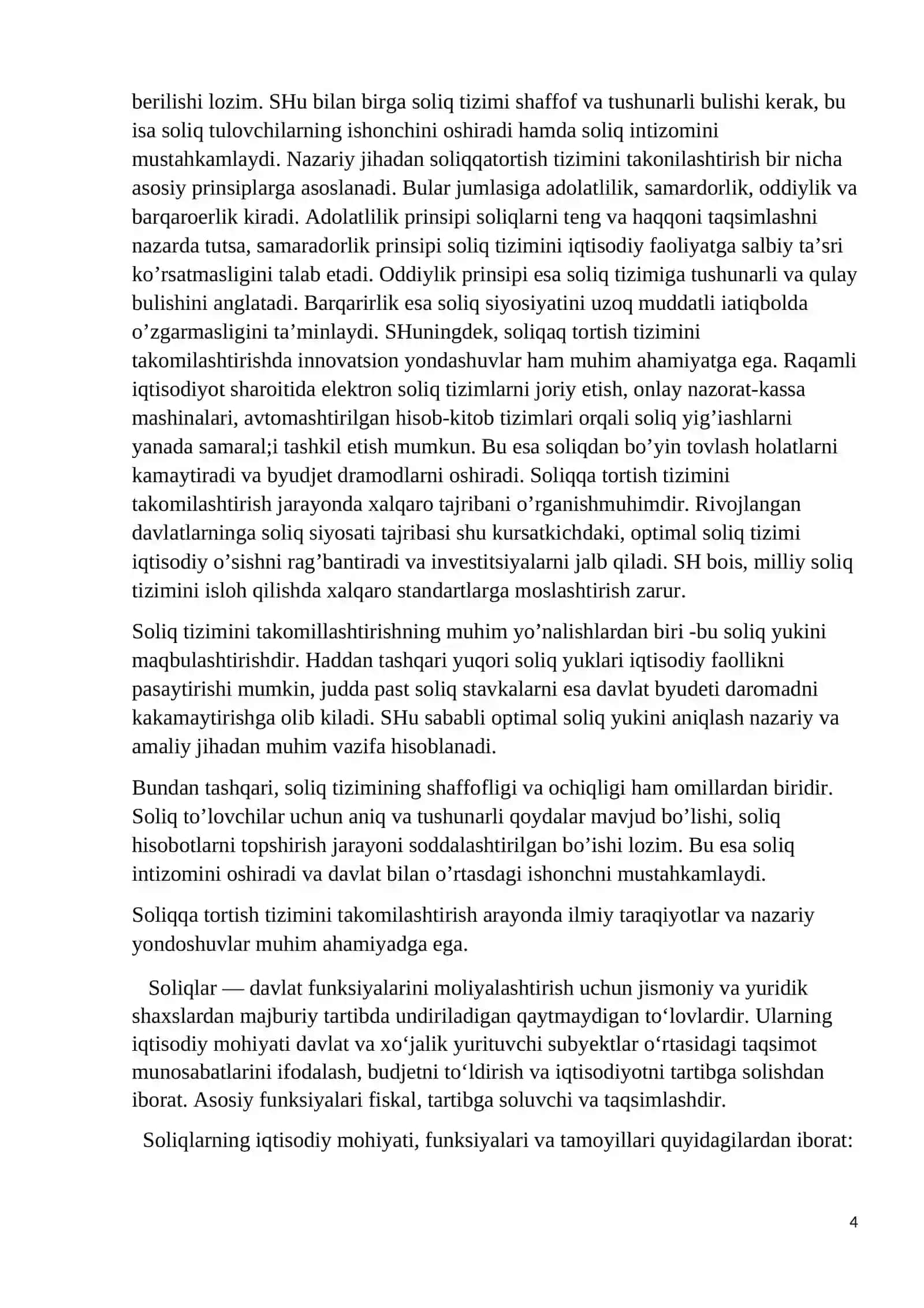 Soliqa tortish tizimini takomilashtirish nazariy asoslari 4