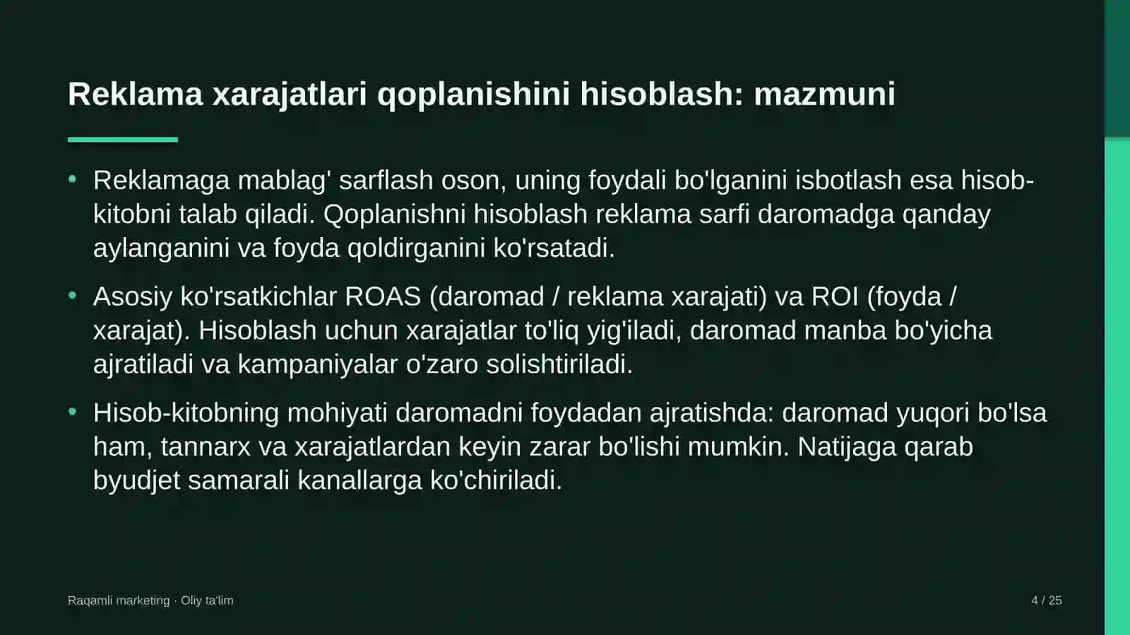 muzeylarda reklama xarajatlarining qoplanishini hisoblash 2063 4