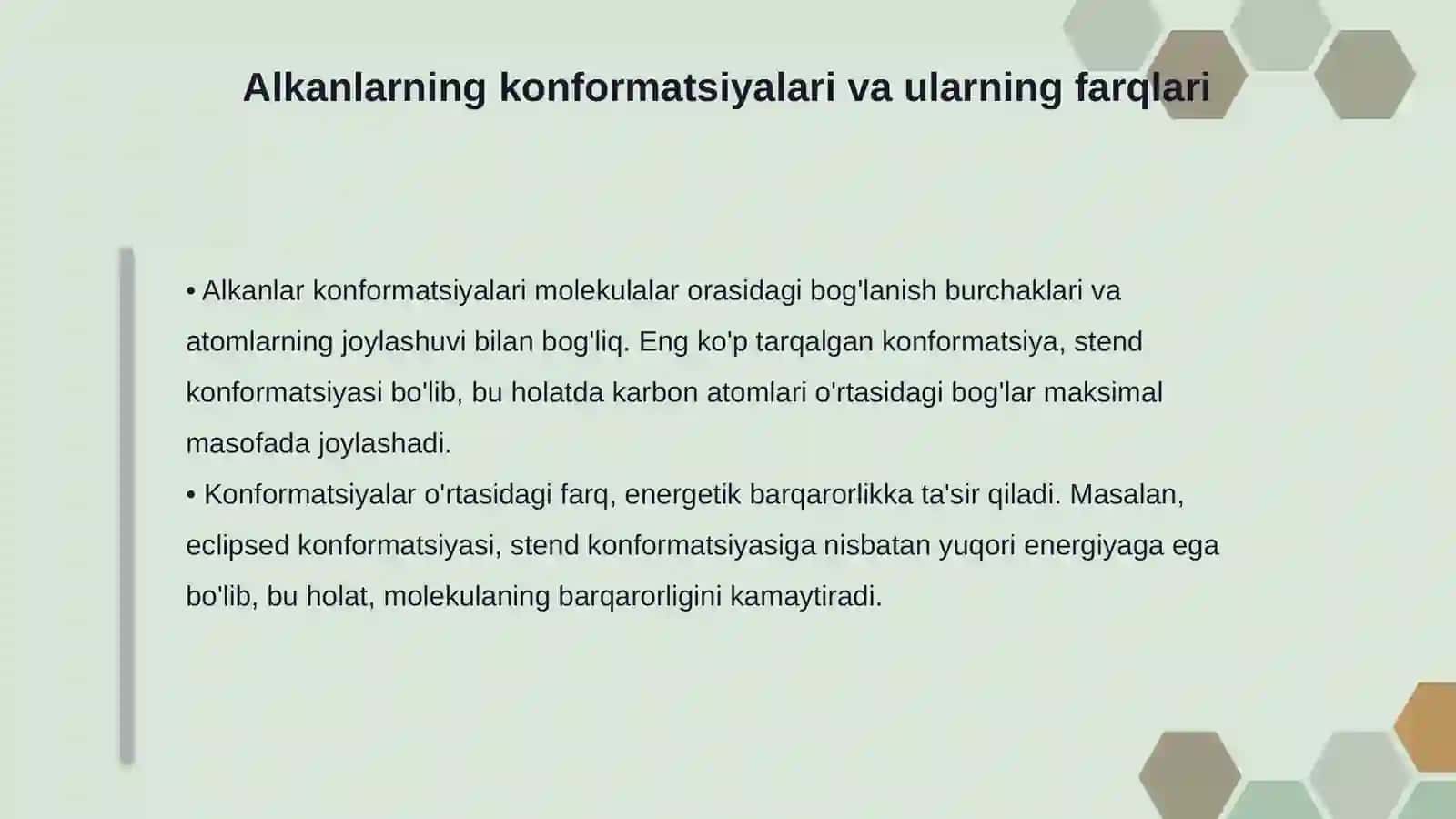 Alkanlarning konformatsiyasi 4