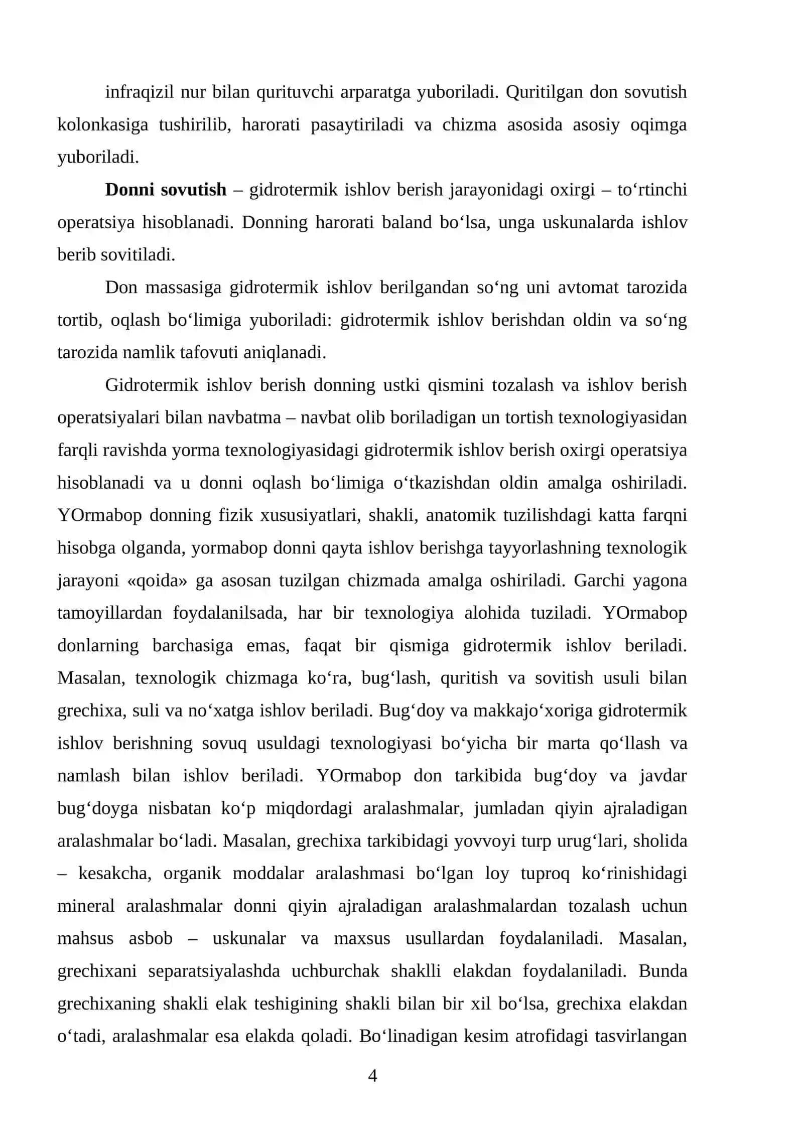 Yormabop donlarga gidrotermik ishlov berish usullari 4