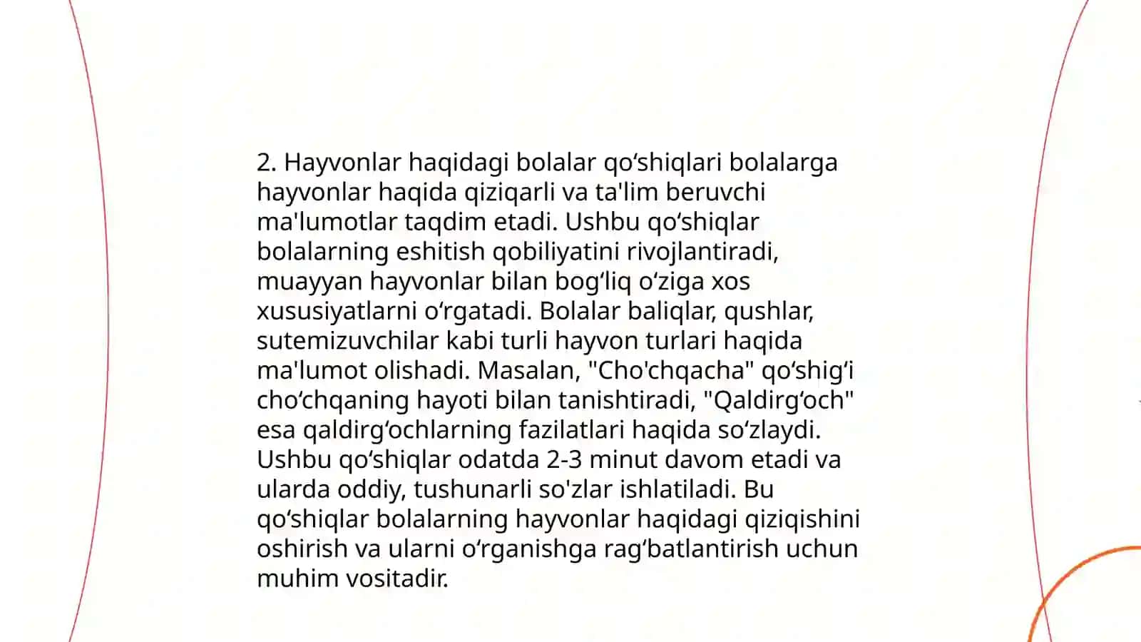 Bolalar qo'shiqlari. Xalq qo'shiqlari va adabiy qo'shiqlar 4