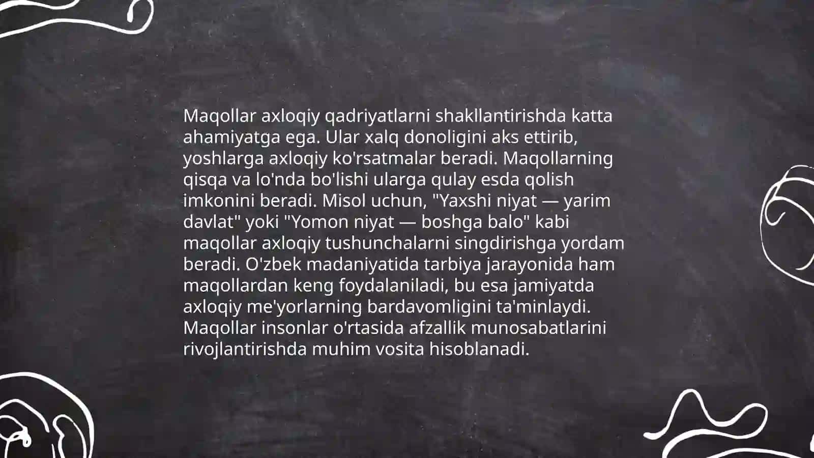 O'zbek xalq maqollari ularning tarbiyaviy ahamiyati 4