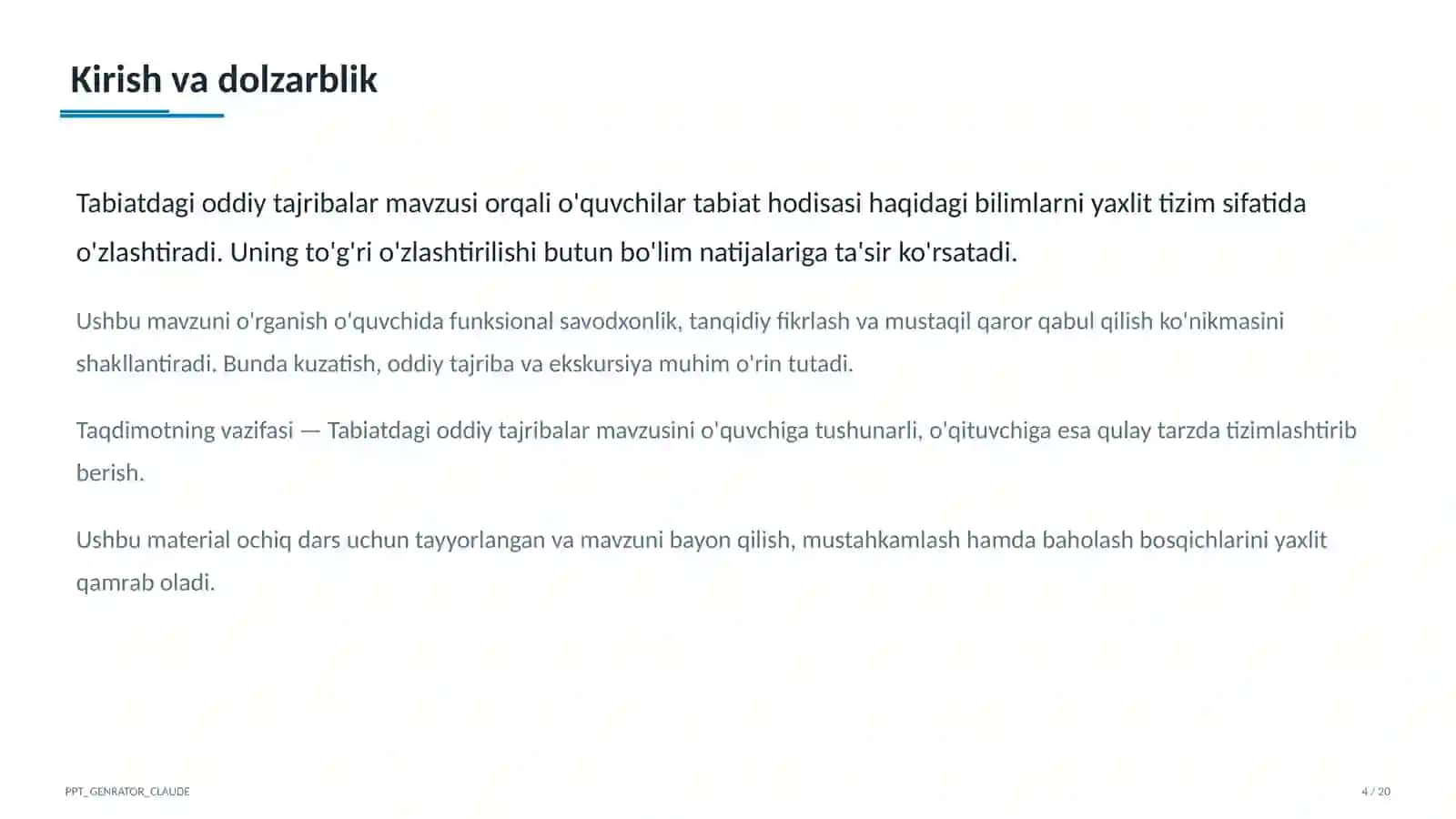 Tabiatdagi oddiy tajribalar (4-sinf) 4