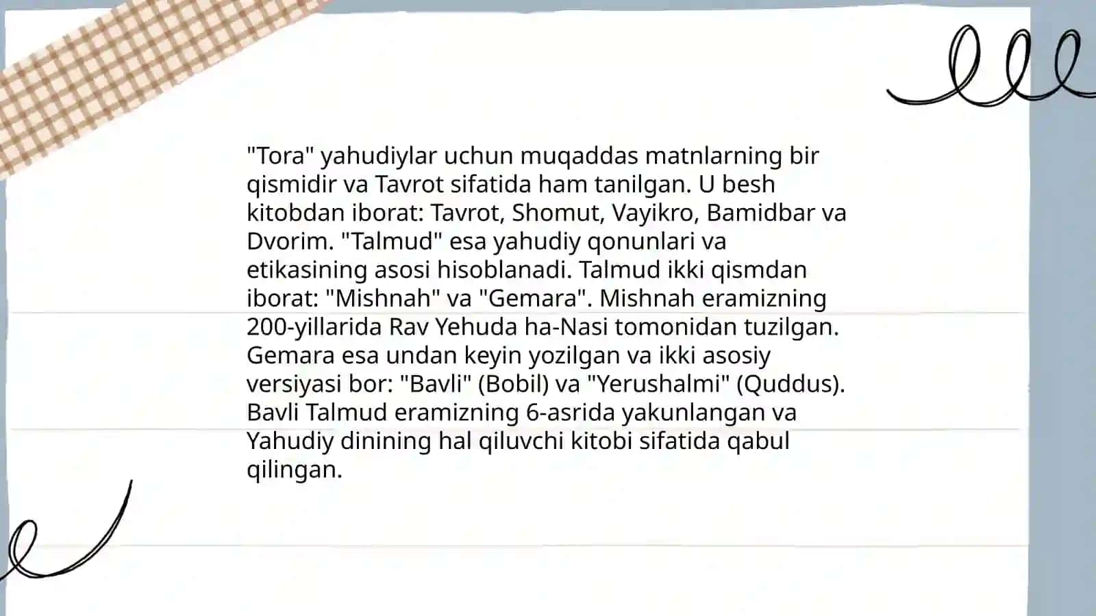 Yahudiylik ta'limoti,An'ana va marosimlari 4