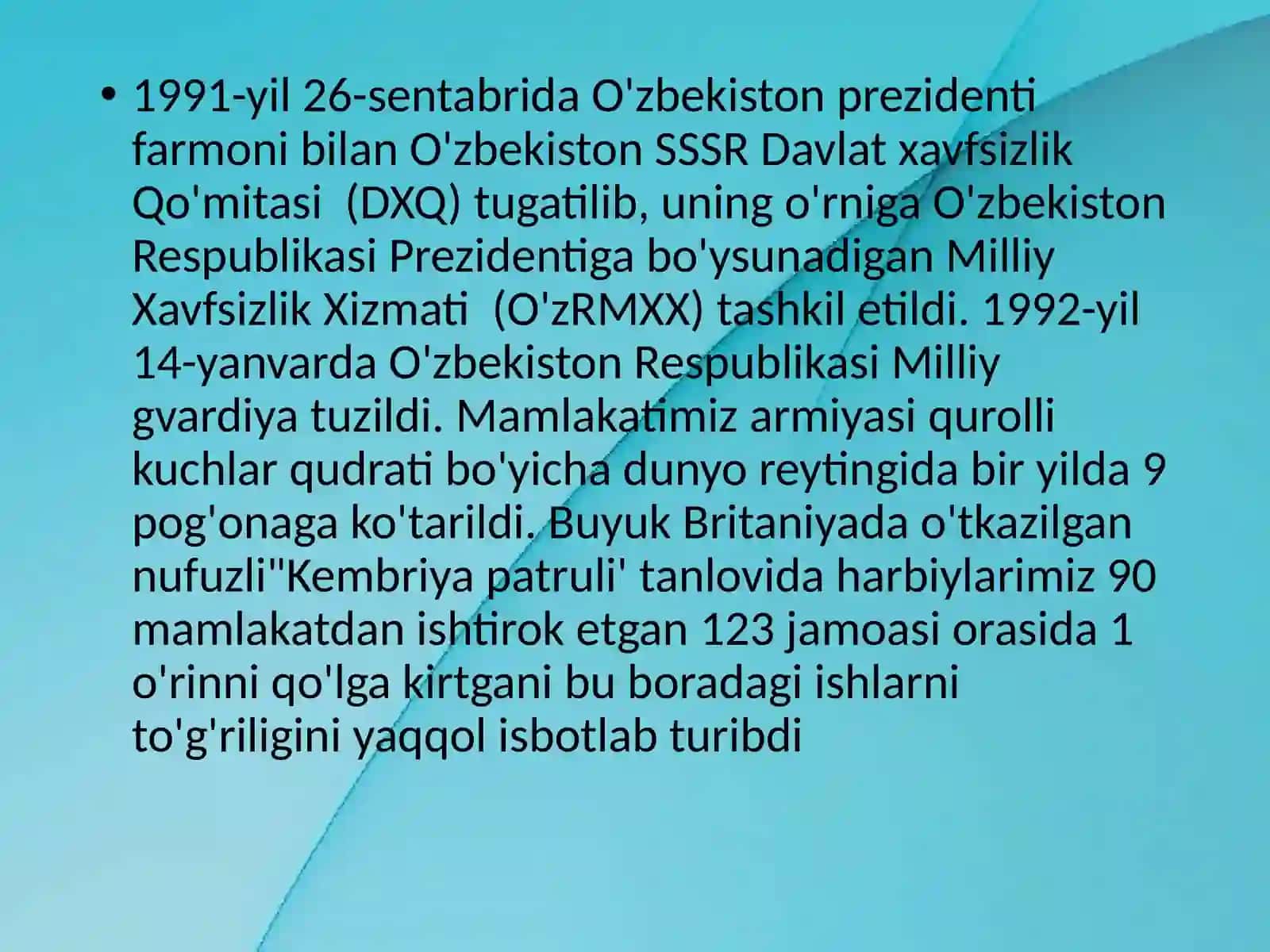 O'zbekistonda amalga oshirilayotgan islohotlarning yangi bosqichlari 4
