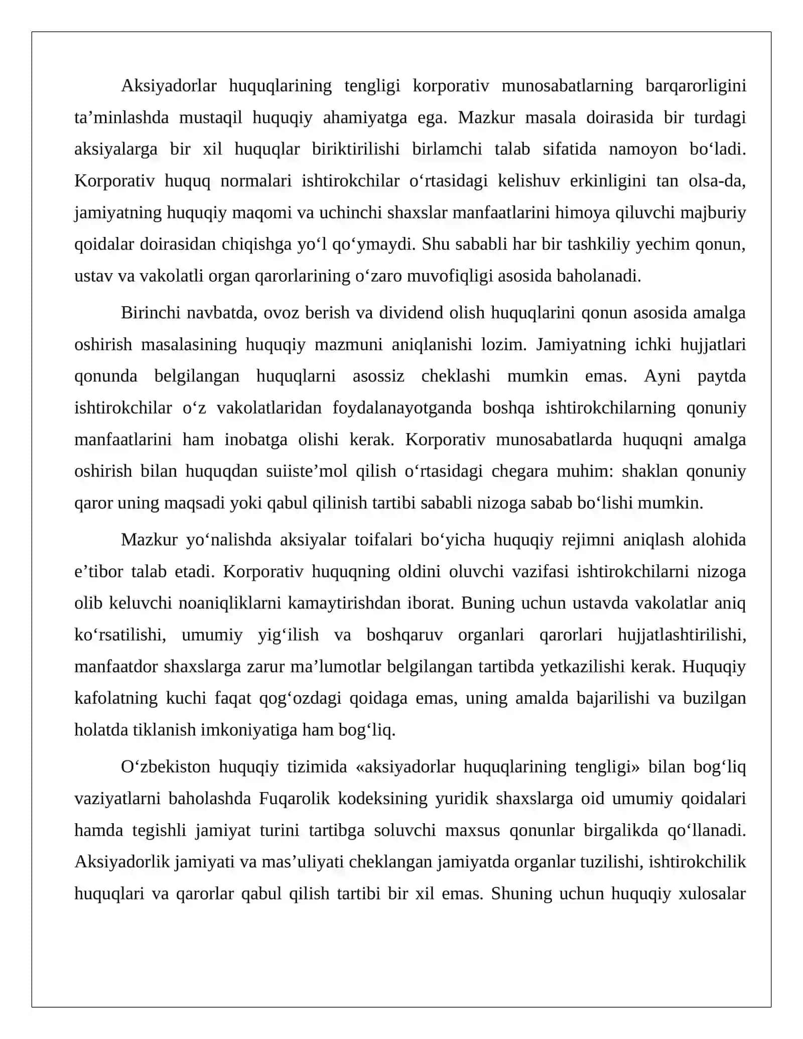Korporativ huquqning asosiy tamoyillari Ishtirokchilarning tengligi, shaffoflik, hisobdorlik va manfaatlarni himoya qilish referat.docx 4