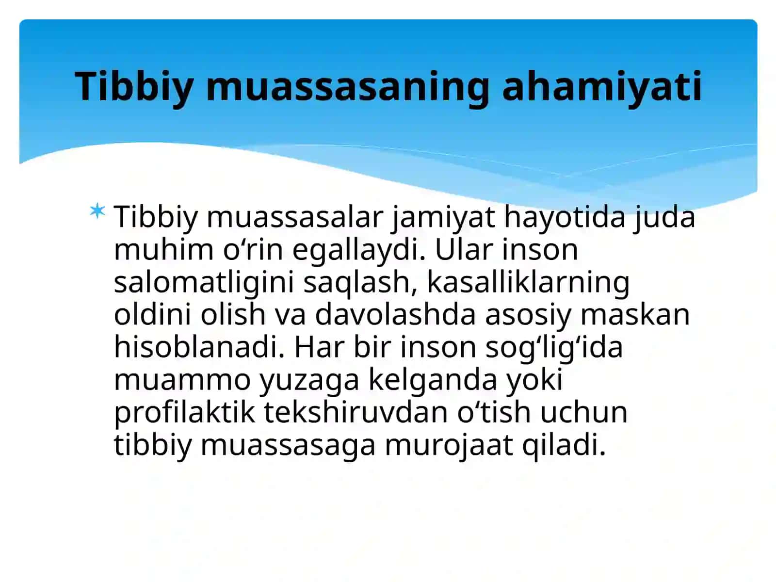 Tibbiy muassasaga tashrif 4