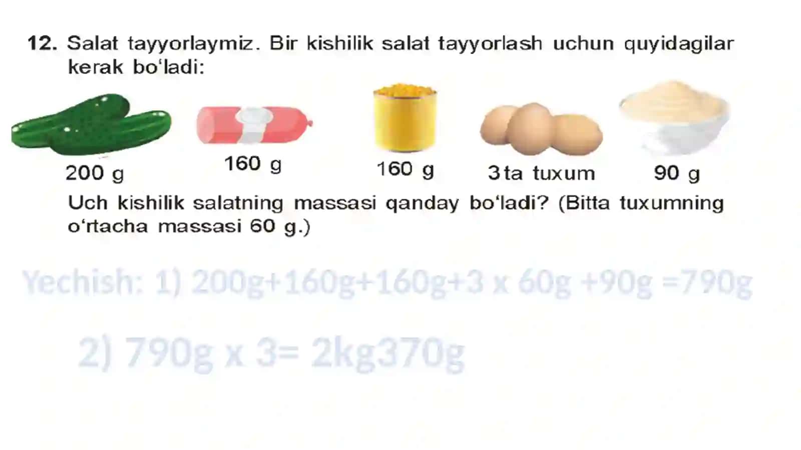 4-sinf matematika Amaliy masalalar mavzusi 4