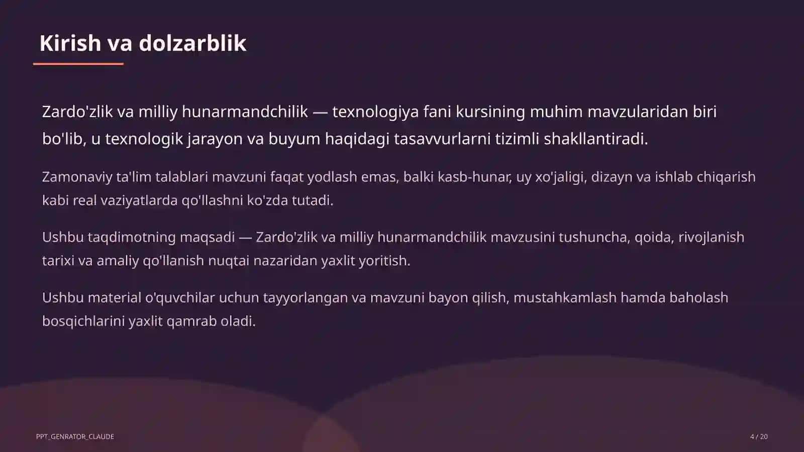 Zardo'zlik va milliy hunarmandchilik (8-sinf) 4