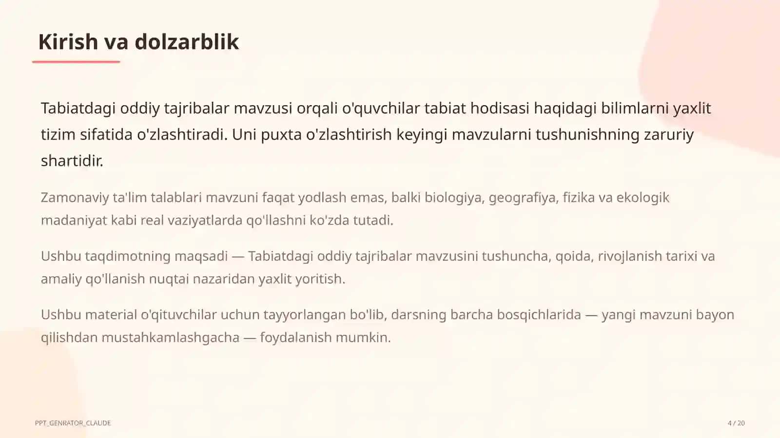 Tabiatdagi oddiy tajribalar (4-sinf) 4