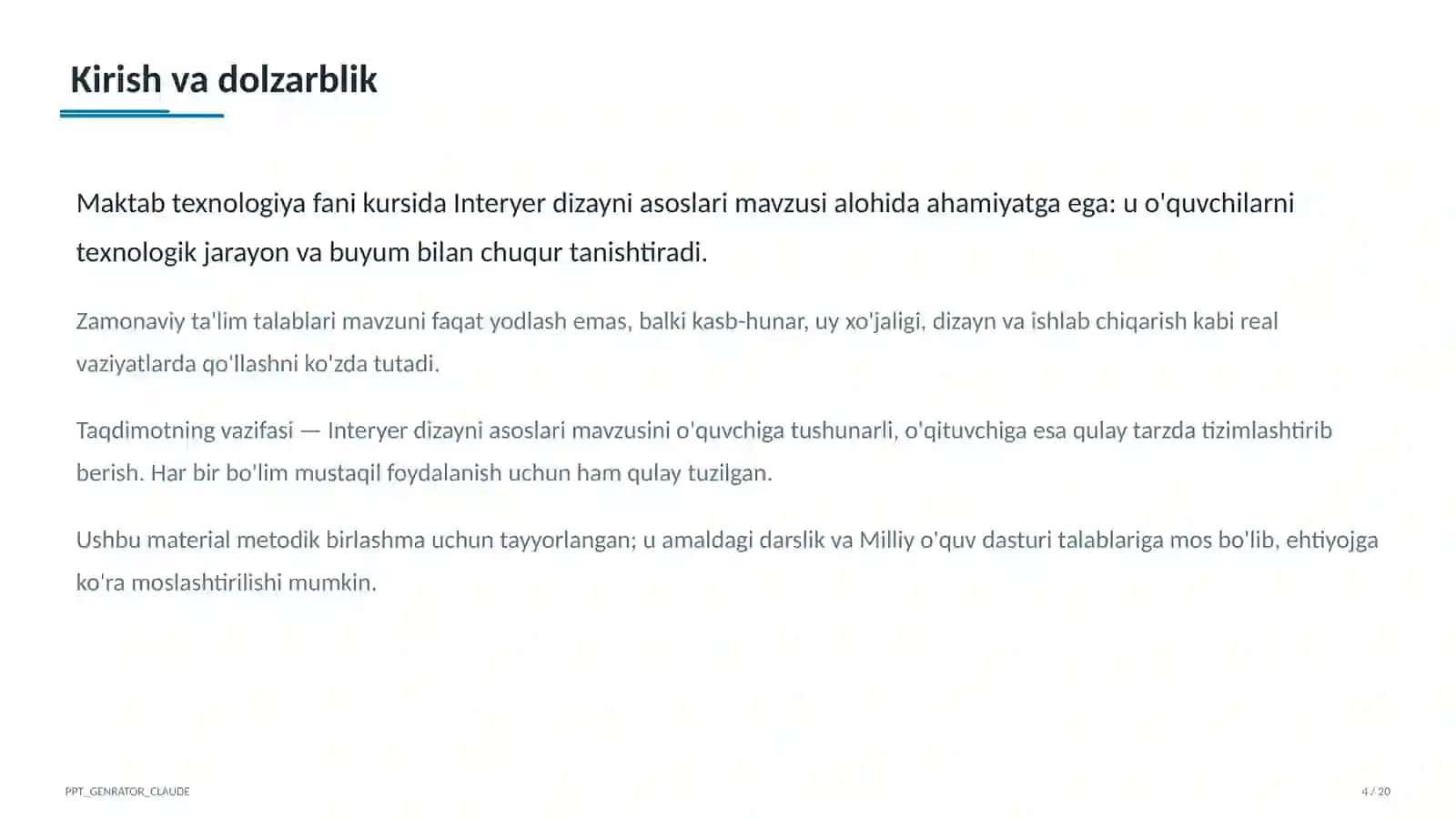Interyer dizayni asoslari (8-sinf) 4