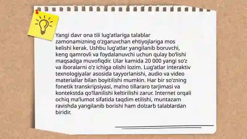 Ona tili darslari uchun oʻquv lugʻatlari 4