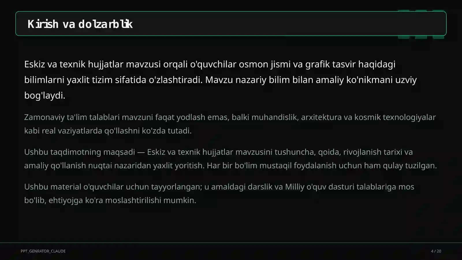 Eskiz va texnik hujjatlar (9-sinf) 4