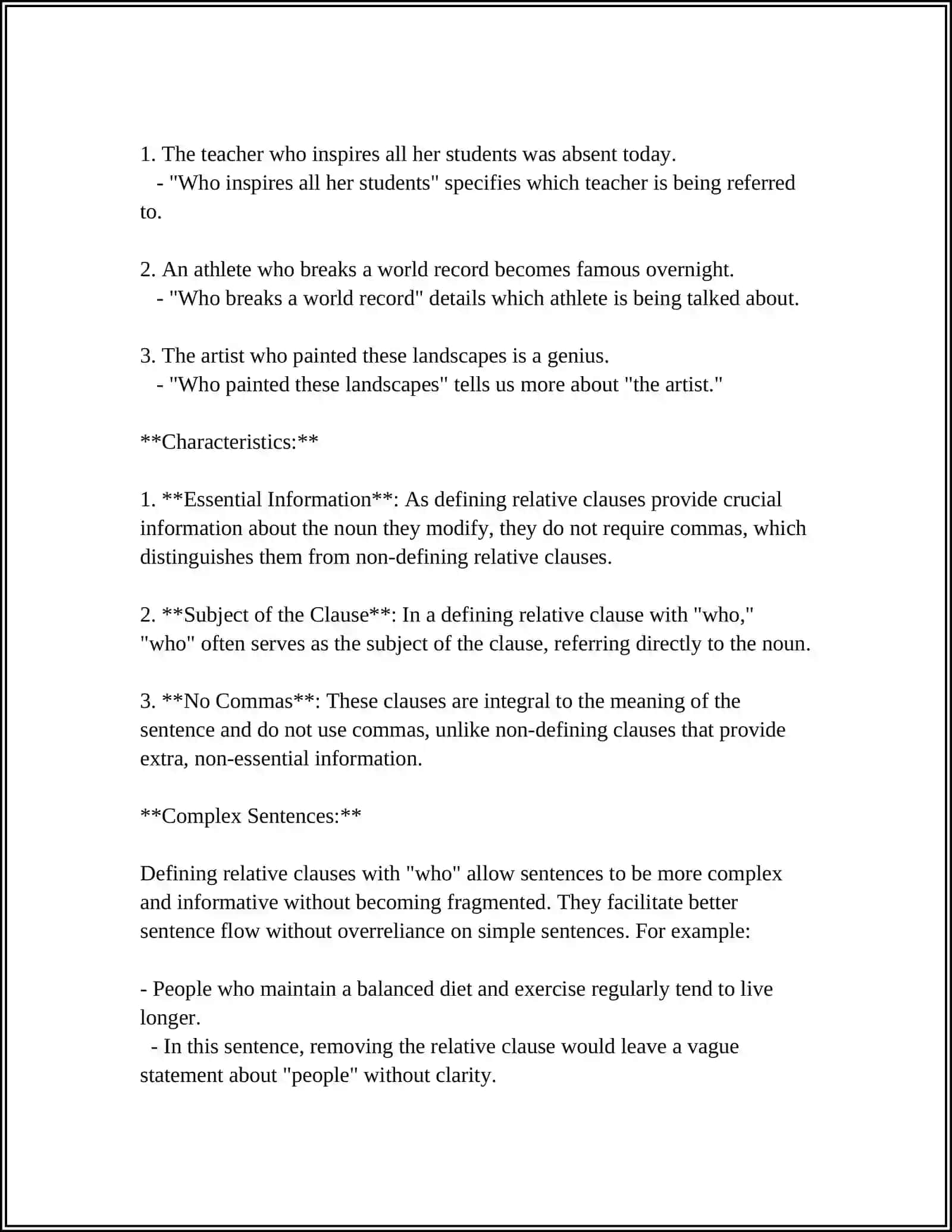 RELATIVE CLAUSES "WHO" "THAT" 4