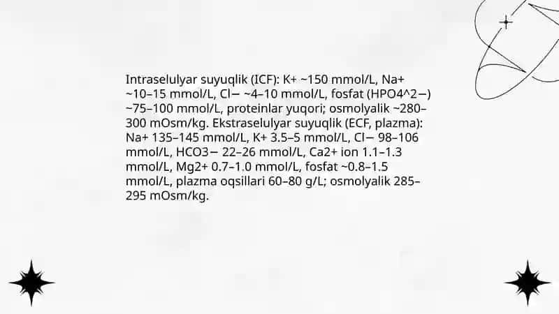Organizm biologik suyuqliklari elektrolit va noelektrolit eritmalari ko‘rinishida 4