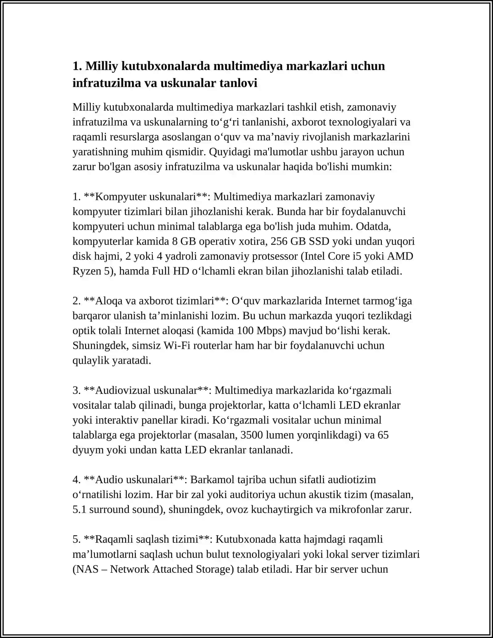 O'ZBEKISTON MILLIY KUTUBXONALARIDA MULTIMEDIYA MARKAZLARINI TASHKIL ETISH 4