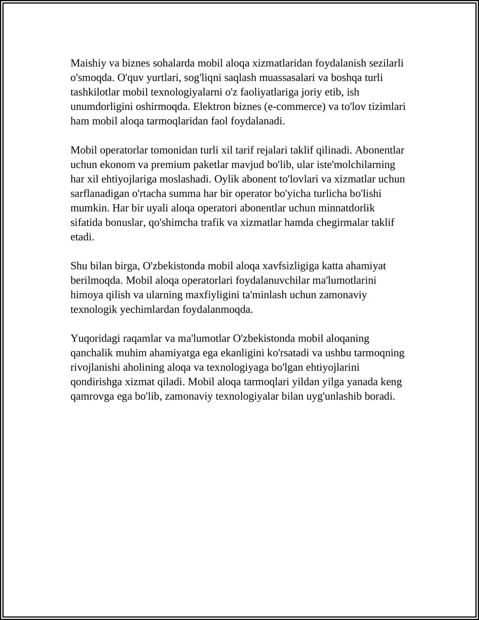 TELEKOMMUNIKATSIYA OPERATORLARINING TARMOQLARI 4