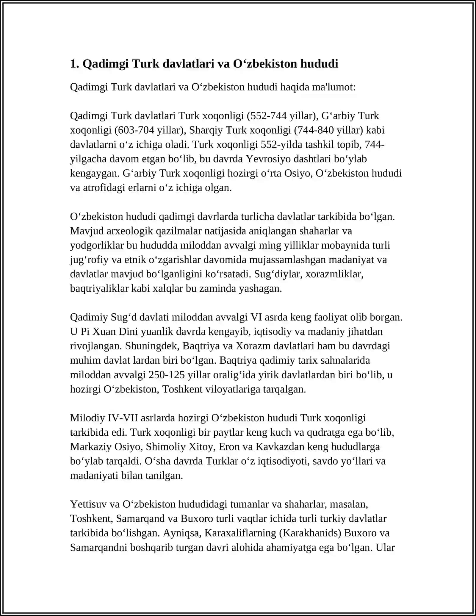 OʻZBEKISTON DAVLATCHILIGINING SHAKLLANISHI VA TARAQQIYOT BOSQICHLARI 4