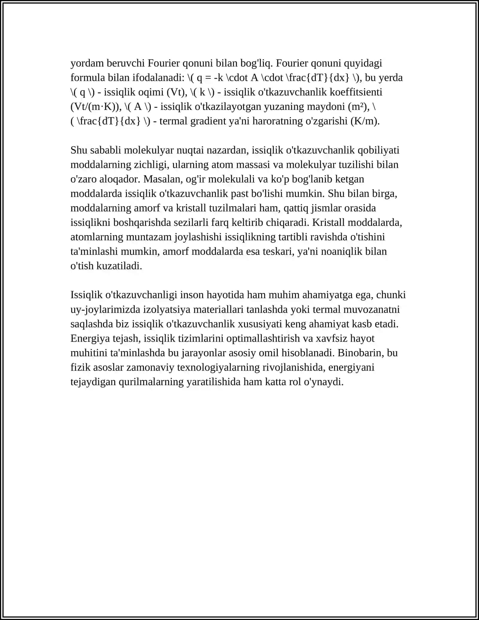SLINDRIK DEVOR ORQALI ISSIQLIK ÒTKAZUVCHANLIK 4