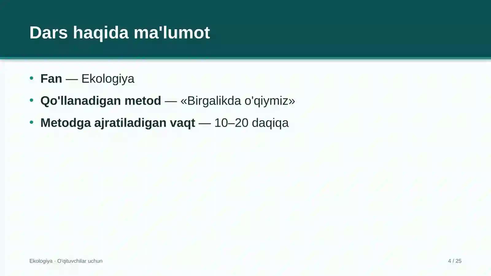 ekologiya darslarida birgalikda o'qiymiz metodidan foydalanish 9349 4