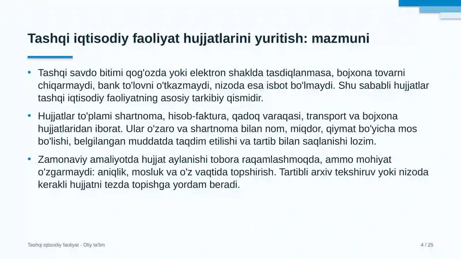santexnika montaj ishlarida tashqi iqtisodiy faoliyat hujjatlarini yuritish 9590 4