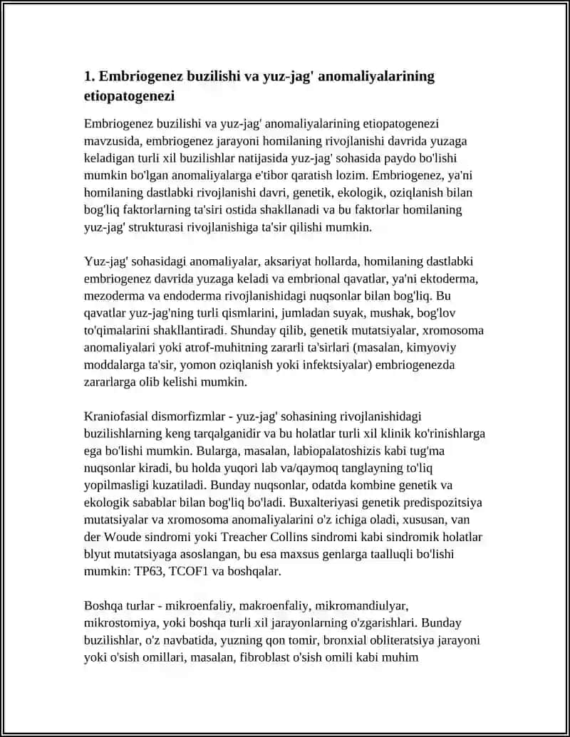 EMBRIOGENEZNING BUZILISHI BILAN BOG'LIQ YUZ-JAG' SOHASI ANOMALIYALARI. REPARATIV VA KOSMETIK XIRURGIYA 4