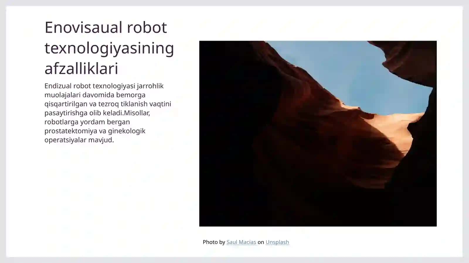 Enovisaual robot texnologiyasi va gibrid operatsiyalarining ta'sis printsiplari 4