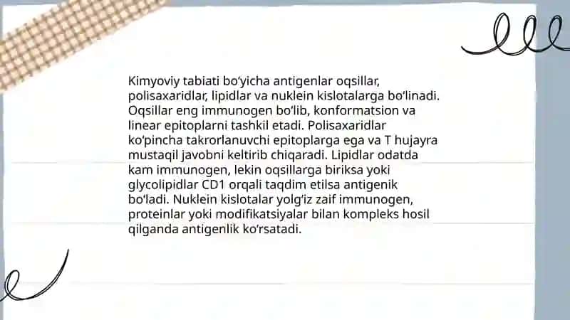 Antigenlar va ularning tasnifi 4