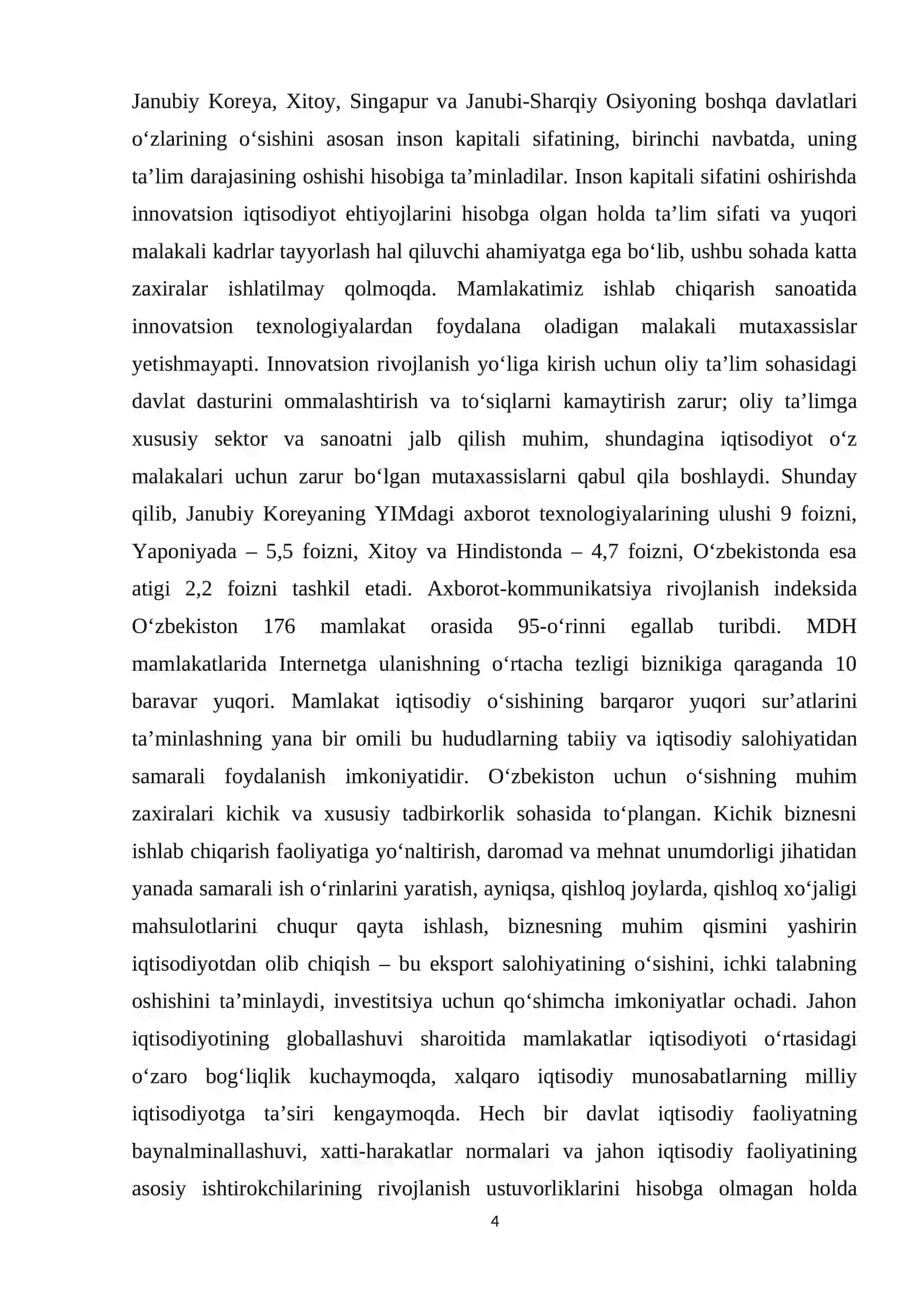 JAHON IQTISODIYOTI GLOBALLASHUVI 4
