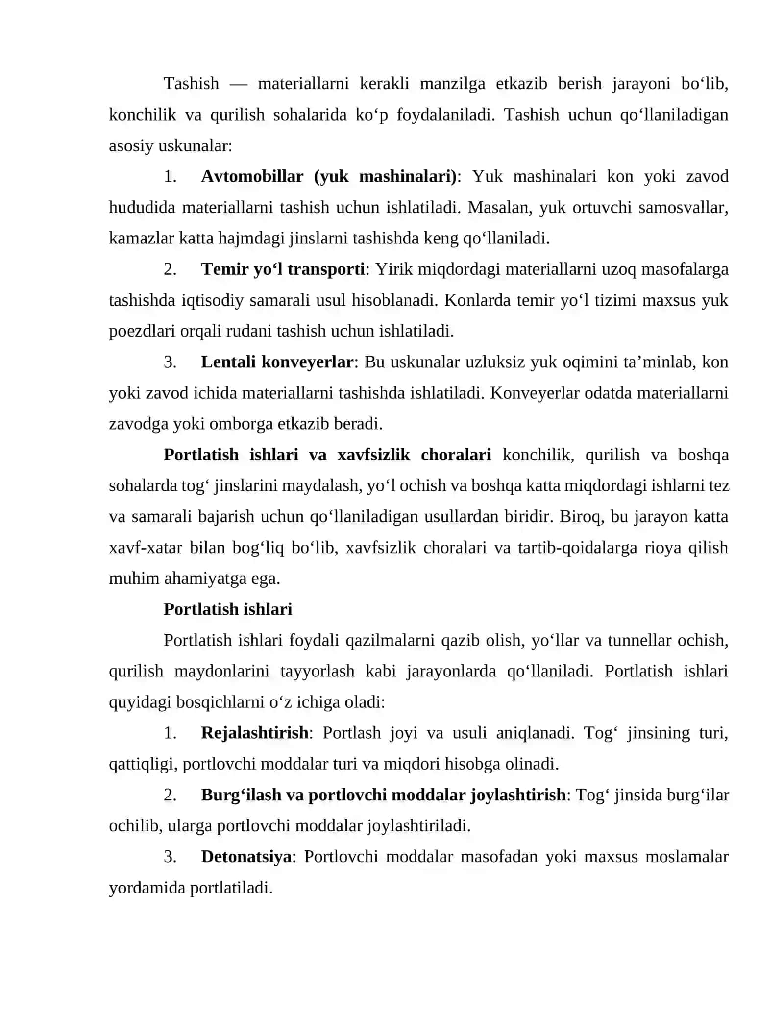 Konlarda ishlashda mehnat intizomi va texnika xavfsizligi 4